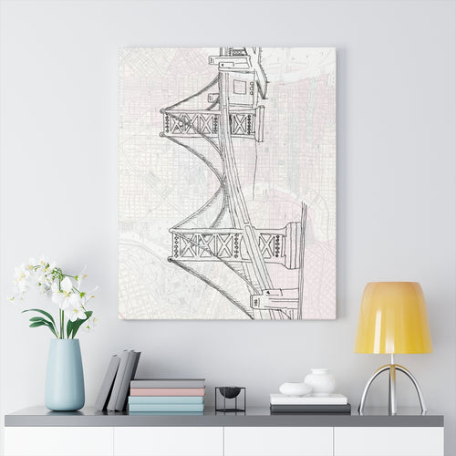 Ben Franklin Bridge Full Color Canvas