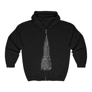 Chrysler Building - Unisex Heavy Blend™ Full Zip Hooded Sweatshirt