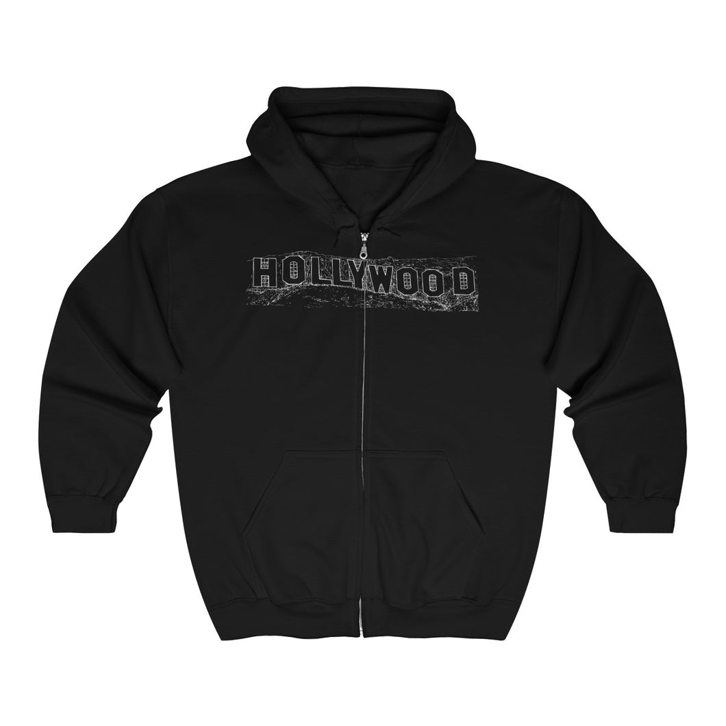 Hollywood Sign - Unisex Heavy Blend™ Full Zip Hooded Sweatshirt