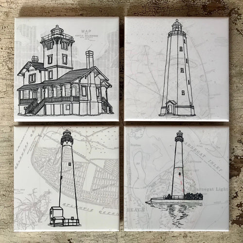 New Jersey Lighthouse Coaster Set
