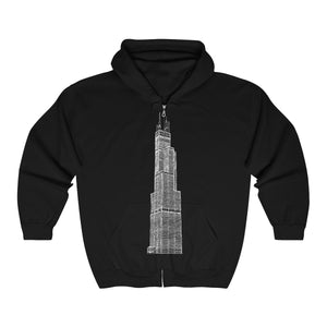 Willis Tower - Unisex Heavy Blend™ Full Zip Hooded Sweatshirt