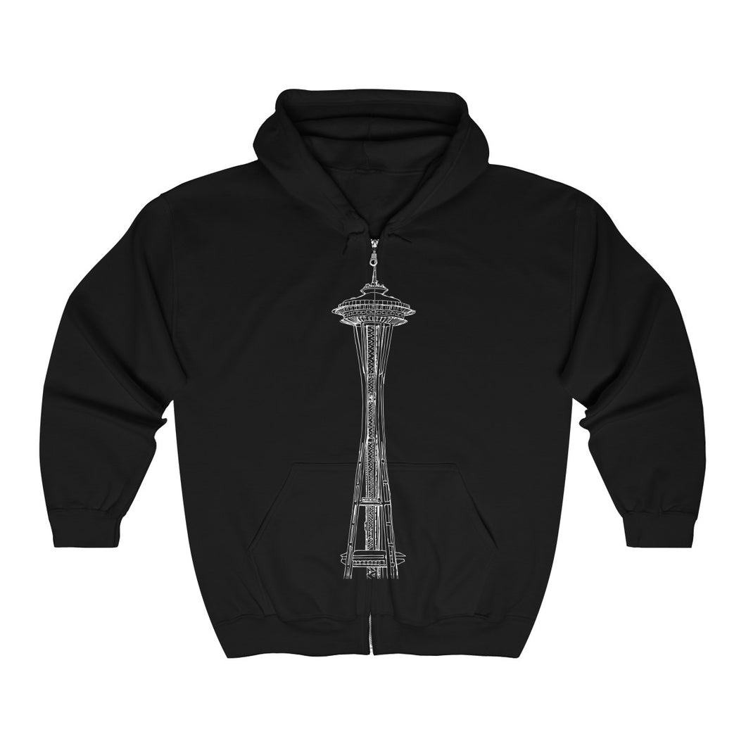 Space Needle - Unisex Heavy Blend™ Full Zip Hooded Sweatshirt